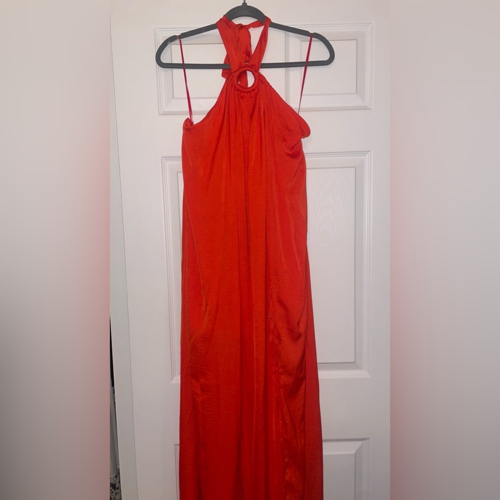 Coral/red maxi dress